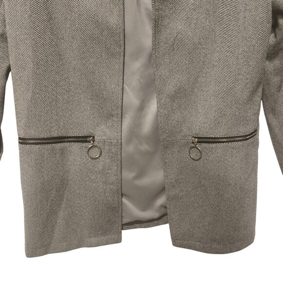 Made with Love Blazer Women's Gray Lined Soft Light Wool Feel Size Large - Picture 3 of 6